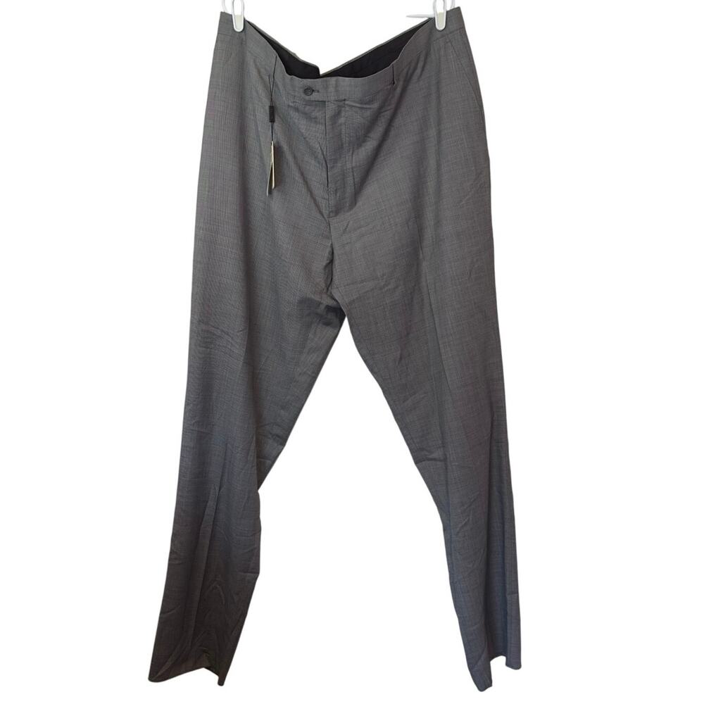 NWT Baroni‎ Couture Men’s Unhemmed Dress Pants Size 48L Gray 100% Wool Office
